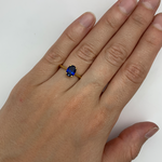 Solitaire Sapphire Oval Ring set in 18k Gold Vermeil over Solid Sterling Silver, ideal gift for her