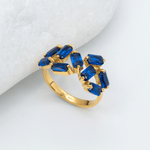 Sapphire Ring in Gold Vermeil over Sterling Silver, Blue Baguette Ring, September Birthstone Ring