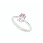 Sterling Silver Morganite Ring, Oval Morganite Ring, Pink Stone Ring