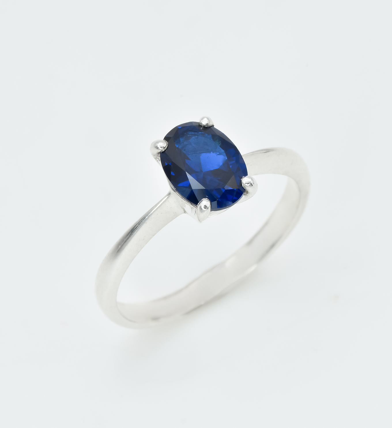 Oval Blue Sapphire Ring