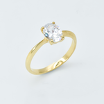 Solitaire Diamond Ring, Diamond Engagement Ring, Gold Diamond Ring Angled View
