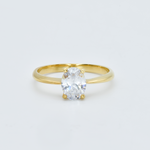 Solitaire Diamond Ring, Diamond Engagement Ring, Gold Diamond Ring Front View