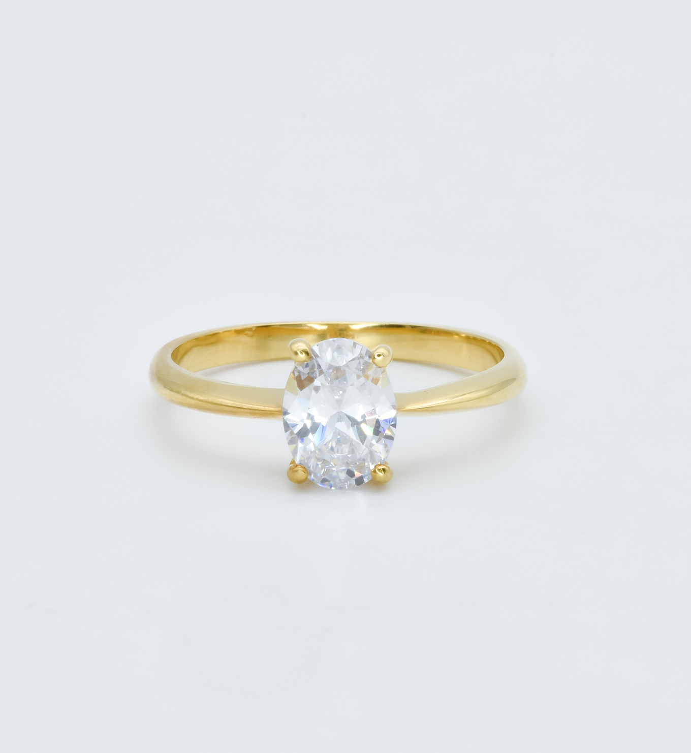 Solitaire Diamond Ring, Diamond Engagement Ring, Gold Diamond Ring Front View
