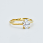Solitaire Diamond Ring, Diamond Engagement Ring, Gold Diamond Ring in side setting